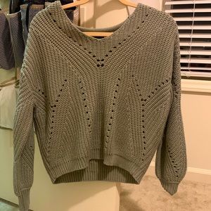 Green super cute sweater!